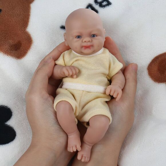 Ivita 7" Micro Preemie Full Body Silicone Baby Dolls Lifelike Mini Reborn Doll